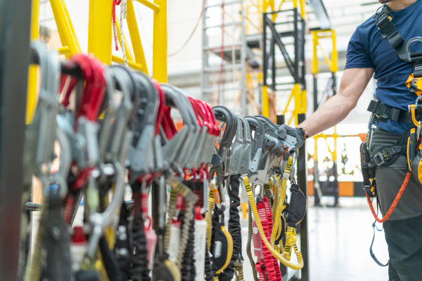 Close up industrial climbing equipment